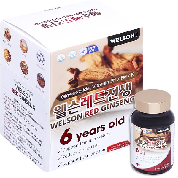 Welson Red Ginseng hộp 60 viên - 05/2026 | nhathuocankhang.com