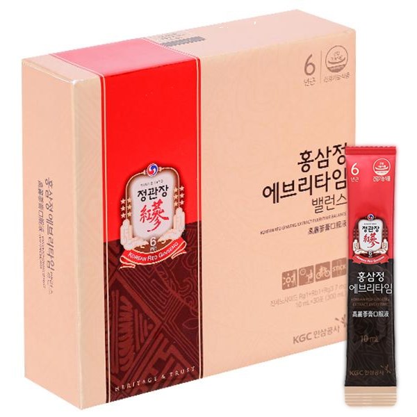 Thực phẩm bảo vệ sức khỏe Korean Red Ginseng Extract Everytime Balance hộp 30 gói