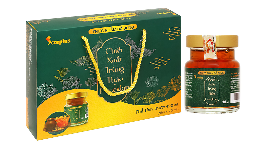 Nước chiết xuất trùng thảo Fucoidan Scorpius tăng đề kháng
