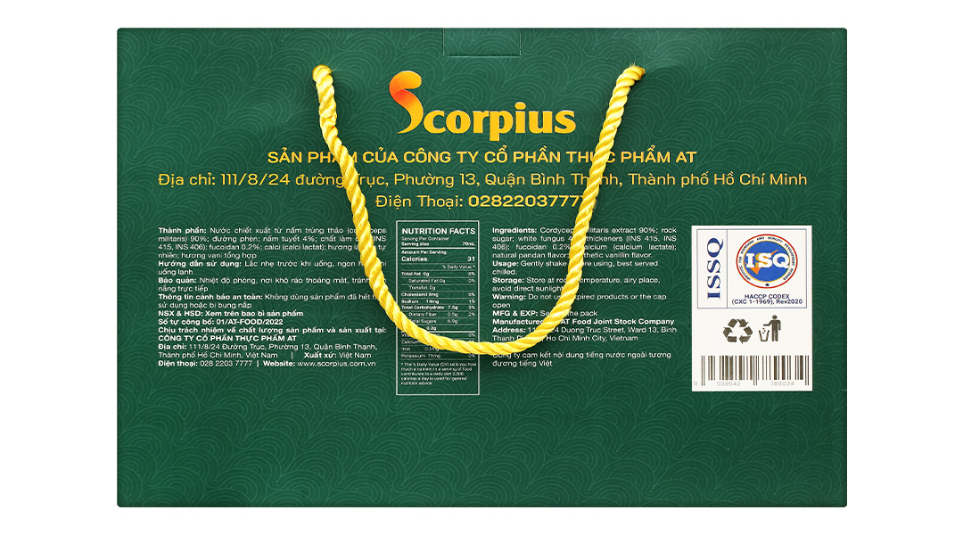 Nước chiết xuất trùng thảo Fucoidan Scorpius tăng đề kháng