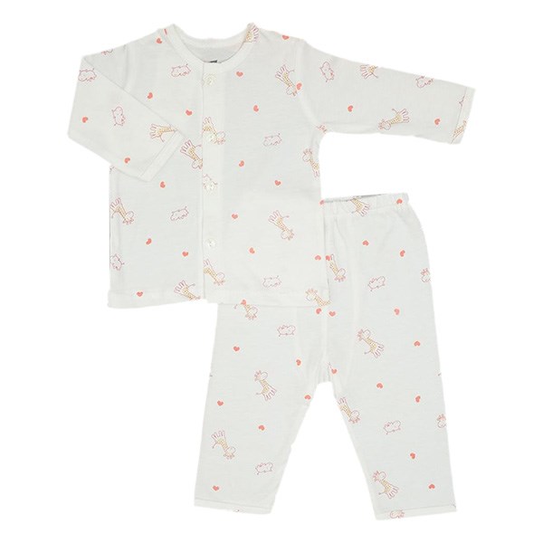 Bộ tay dài cài giữa bé trai Lullaby NH681P màu trắng - xanh 3