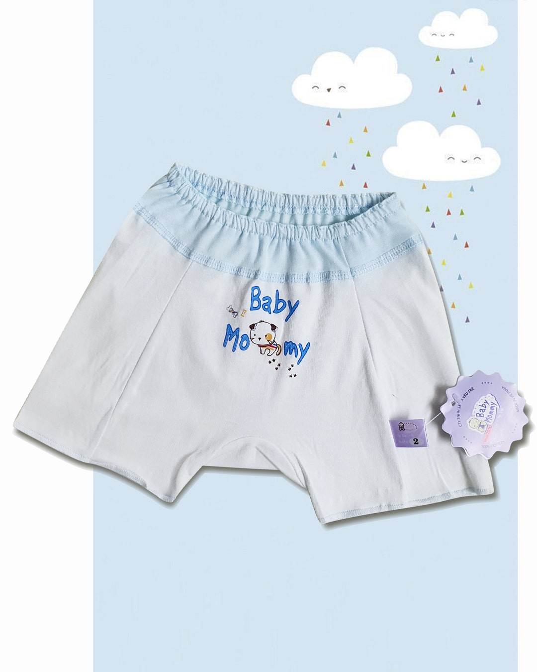 Quần ngắn trắng in họa tiết BabyMommy - Màu ngẫu nhiên 2