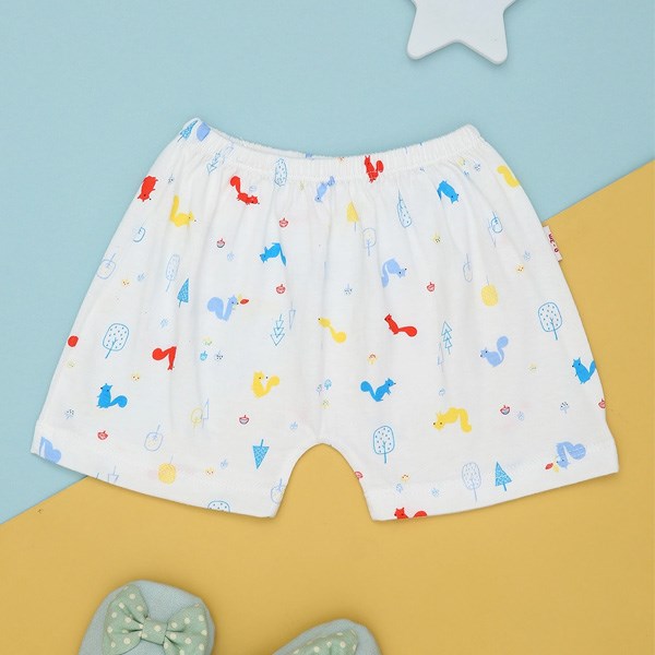 Quần đùi in hình con sóc IQ Baby màu trắng - AVAKids.com