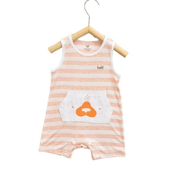 Bodysuit Sát Nách Kẻ Thưa Haki Bb046 Màu Cam