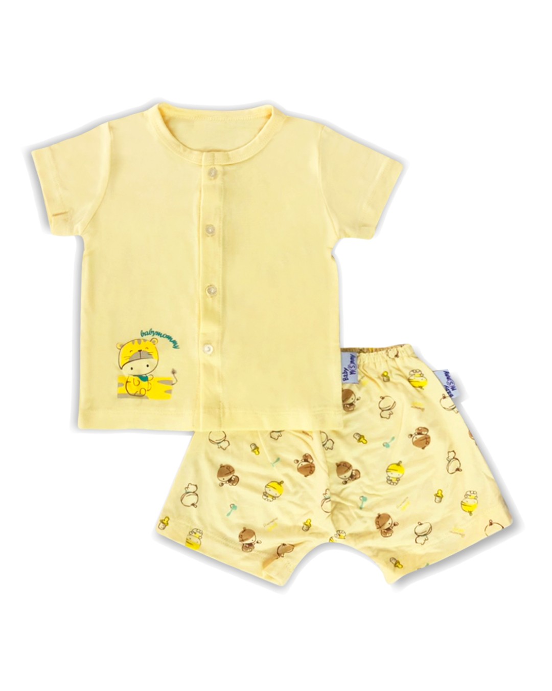 Bộ tay ngắn cài giữa màu in BabyMommy - Màu ngẫu nhiên 2