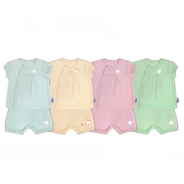 Bộ tay ngắn nhún bé gái BabyMommy in thỏ thoáng mát - AVAKids.com