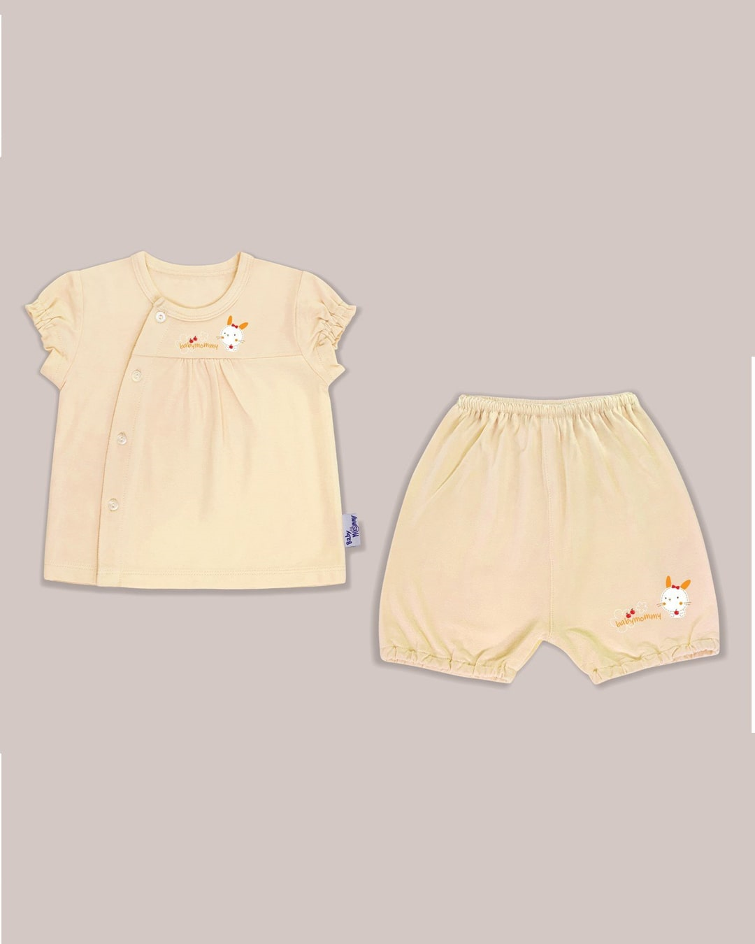 Bộ tay ngắn nhún in thỏ bé gái BabyMommy - Màu ngẫu nhiên 2