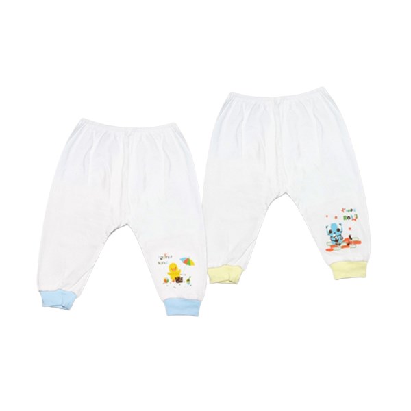 Quần Dài Trắng Bo Viền Vàng - Xanh