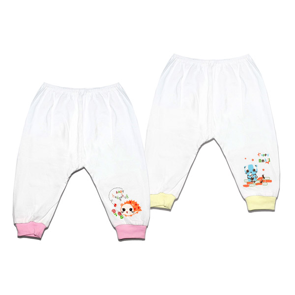 Combo 2 quần dài unisex BabyMommy cotton vàng - hồng