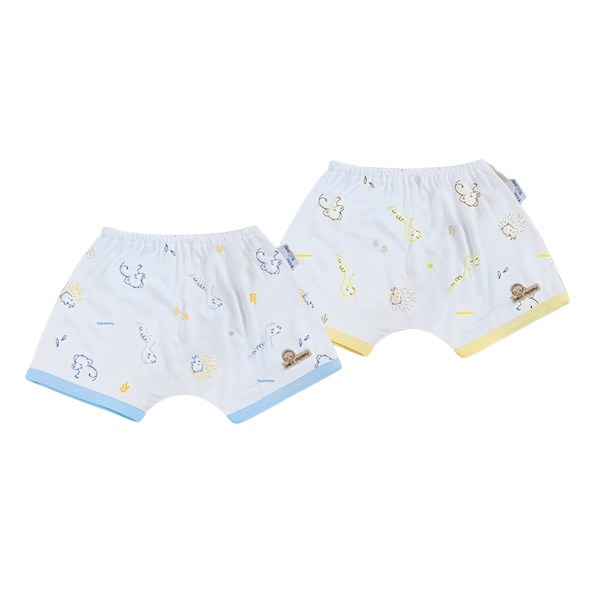 Combo 2 Quần Ngắn Babymommy Màu Trắng Viền Vàng - Xanh