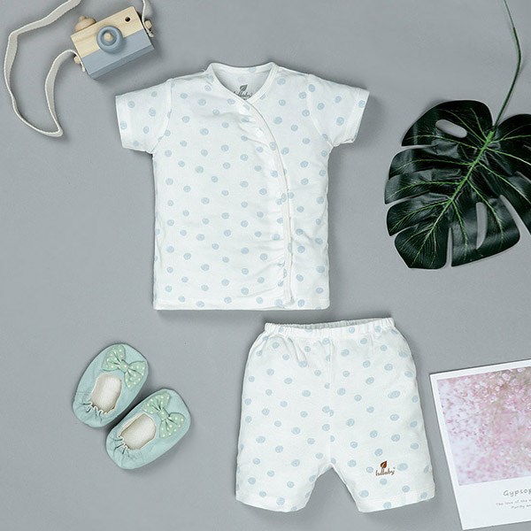 Bộ tay ngắn cài lệch Lullaby NH207V màu be 14