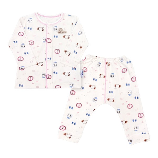Bộ Tay Dài Cài Giữa Babymommy Màu Trắng - Hồng