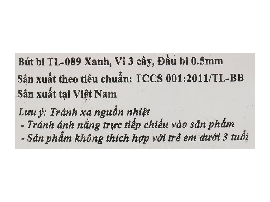 Bút bi Thiên Long TL-089 xanh vỉ 3 cây 7