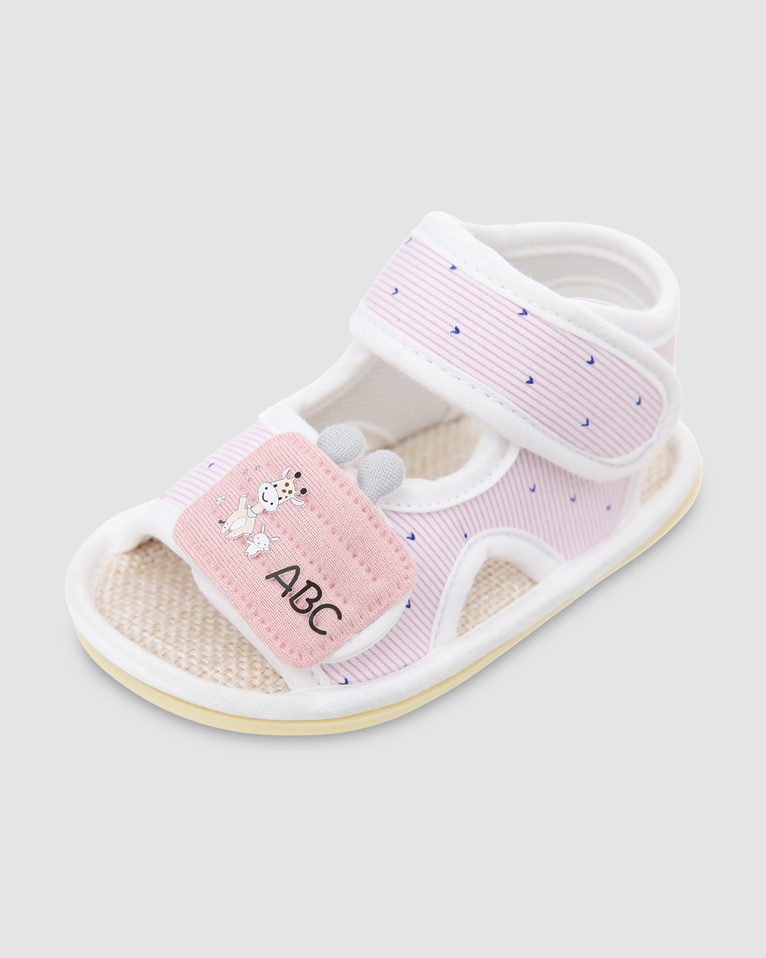 Giày tập đi cho bé Á Châu AC526 in chữ ABC màu hồng