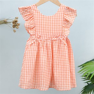 Đầm Pony Kids cánh tiên hở lưng màu cam