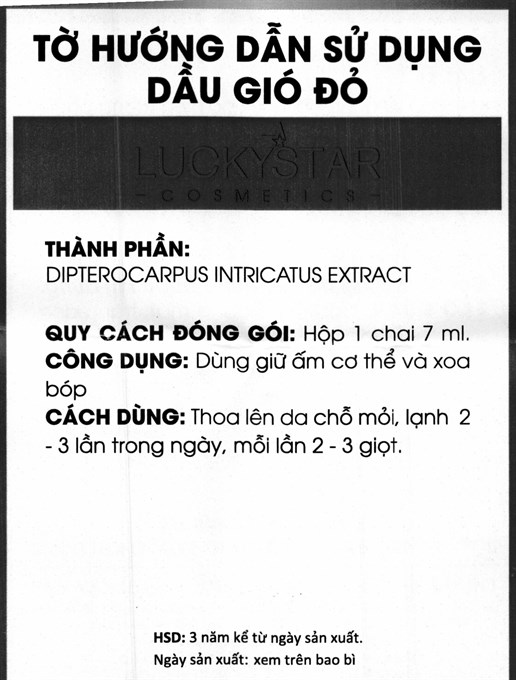 Dầu gió đỏ Lucky Star dùng giữ ấm cơ thể và xoa bóp