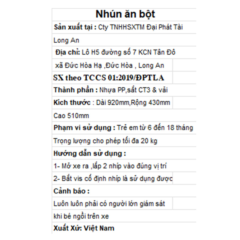 Ghế nhún ăn bột Đại Phát Tài (6 - 18 tháng) - Màu xanh dương 7