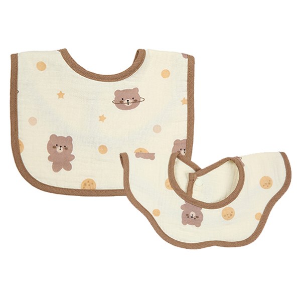 Bộ 2 yếm ăn cho bé muslin Bessla - Gấu vũ trụ (0 - 2 tuổi) giá tốt - AVAKids.com