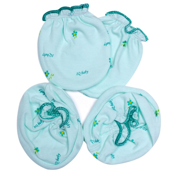 Bộ bao tay, bao chân bo thun IQ Baby (0 – 3 tháng)