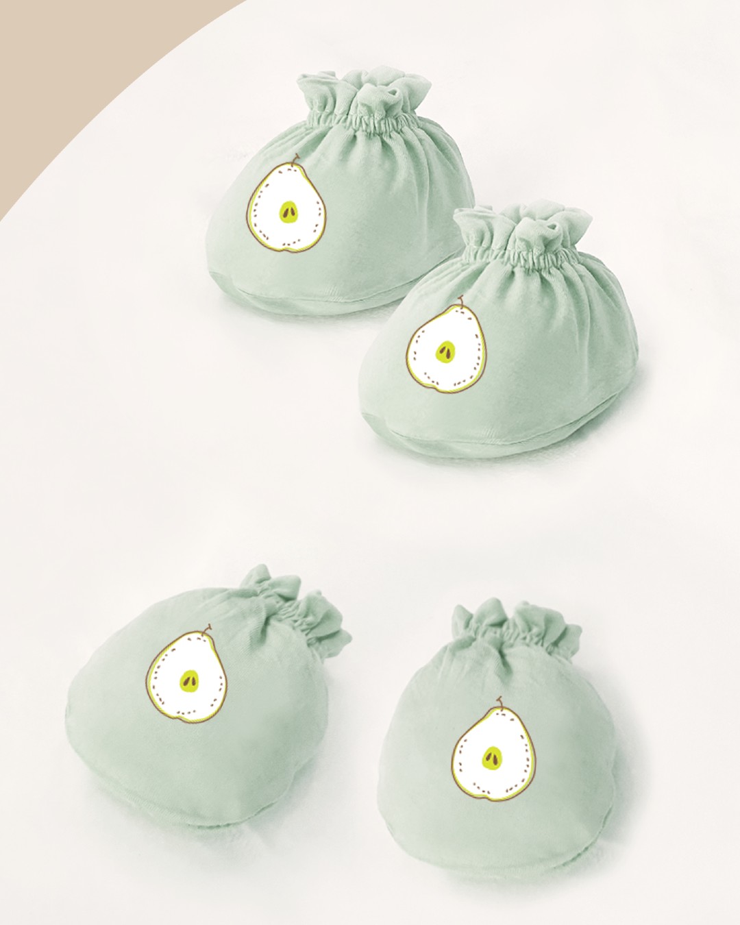 Bộ bao tay, bao chân in trái cây BabyMommy - Màu ngẫu nhiên (0 - 3 tháng) 2