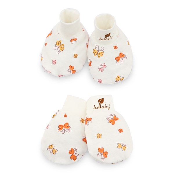 Bộ bao tay, bao chân in hình bướm Lullaby NH284V màu trắng (0 - 3 tháng) giữ ấm, giá tốt - AVAKids.com