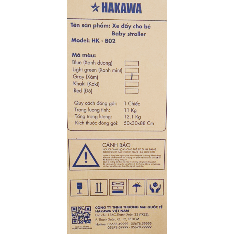 Xe đẩy 2 chiều gấp gọn HAKAWA HK-B02 (0 - 3 tuổi) - Màu xanh mint 5