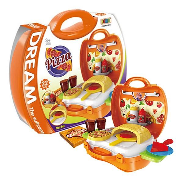 Bộ đồ chơi vali làm bánh pizza Bowa 8313 (22 chi tiết)