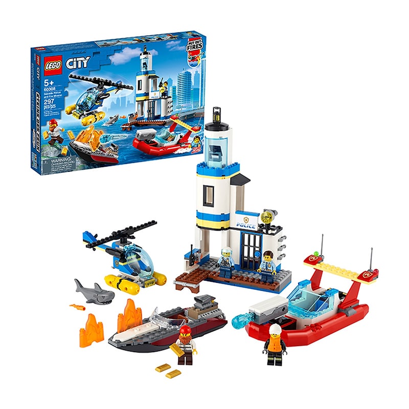 Đồ chơi lắp ráp trạm cảnh sát tuần tra và cứu hỏa biển Lego City 60308 (297 chi tiết)-4