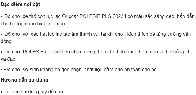 Đặc điểm nổi bật đồ chơi xe thỏ con lục lạc Gripcar POLESIE PLS-38234