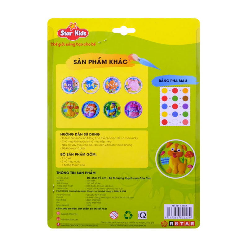 Bộ đồ chơi tô tượng thạch cao cá nemo Star Kids K-101/3 20