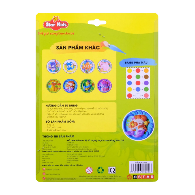 Bộ đồ chơi tô tượng thạch cao cá nemo Star Kids K-101/3 24