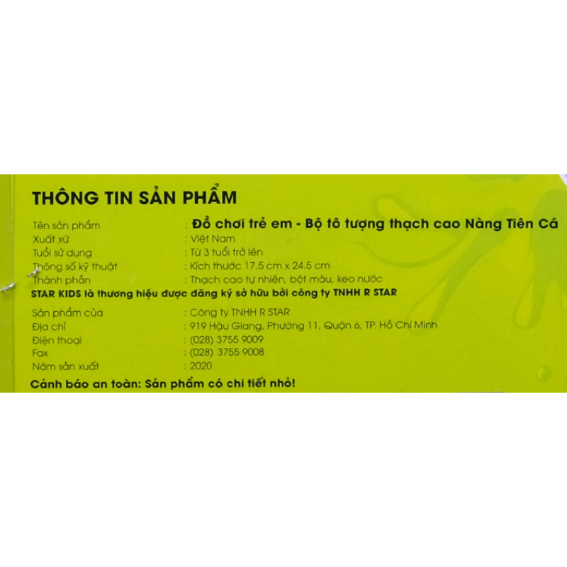 Bộ đồ chơi tô tượng thạch cao cá nemo Star Kids K-101/3 25