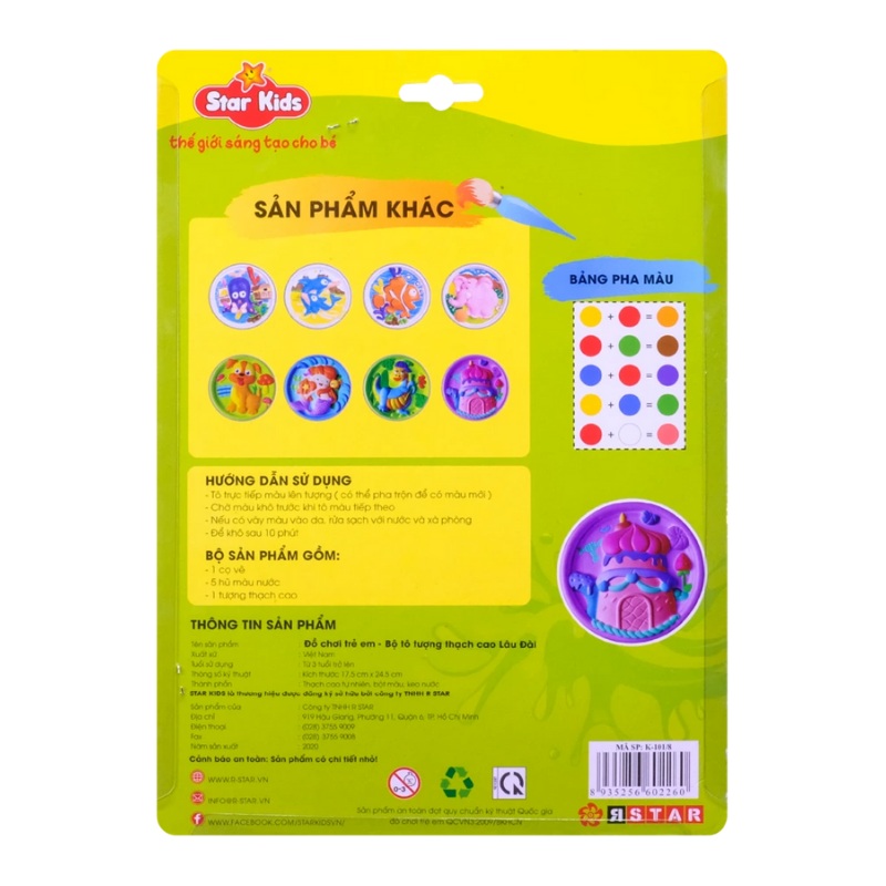Bộ đồ chơi tô tượng thạch cao cá nemo Star Kids K-101/3 12