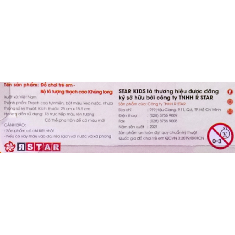 Bộ đồ chơi tô tượng thạch cao khủng long Star Kids K-121 4