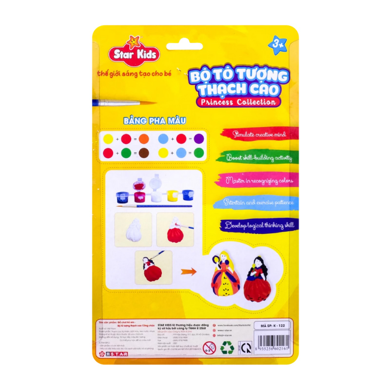 Bộ đồ chơi tô tượng thạch cao khủng long Star Kids K-121 16