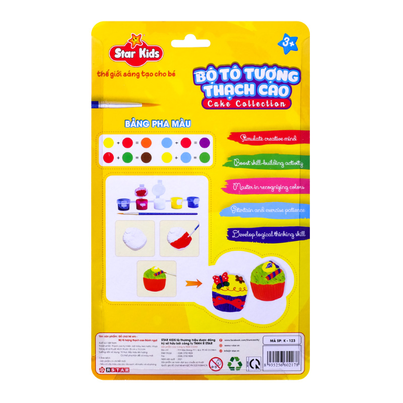 Bộ đồ chơi tô tượng thạch cao khủng long Star Kids K-121 20