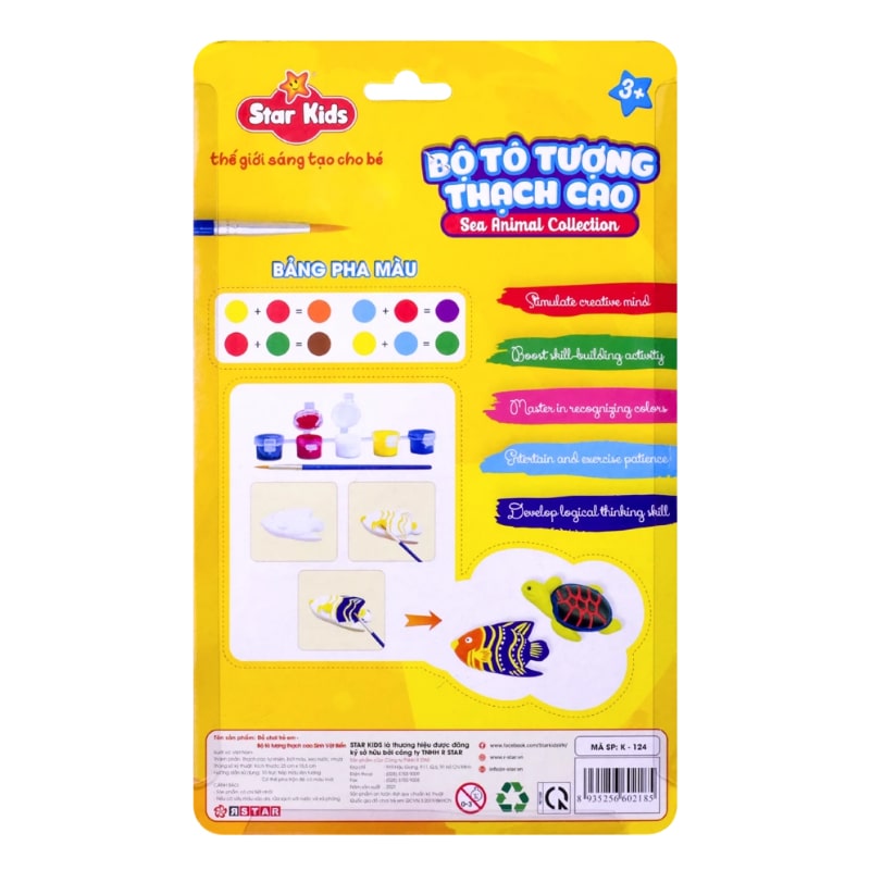 Bộ đồ chơi tô tượng thạch cao khủng long Star Kids K-121 7