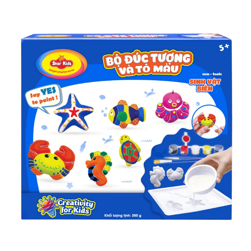 Bộ đồ chơi đúc tượng và tô màu sinh vật biển Star Kids K-132
