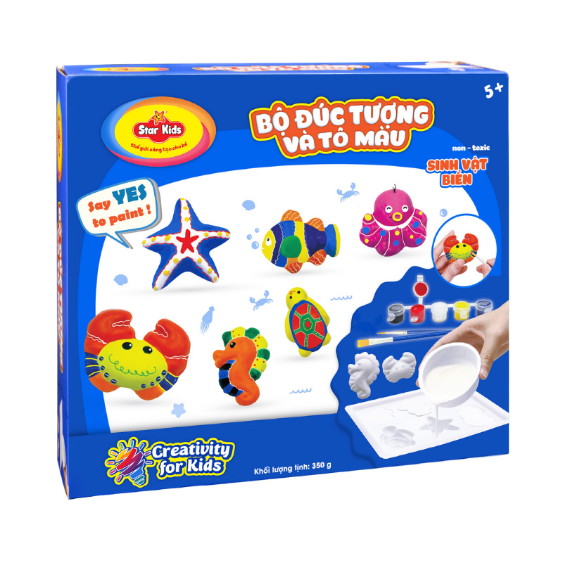 Bộ đồ chơi đúc tượng và tô màu sinh vật biển Star Kids K-132 2