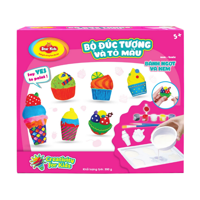 Bộ đồ chơi đúc tượng và tô màu bánh ngọt và kem Star Kids K-133
