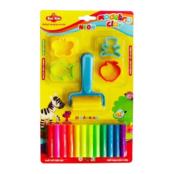 Bộ đồ chơi đất nặn 150g 12 màu và 5 dụng cụ Star Kids K-150/12C/5T