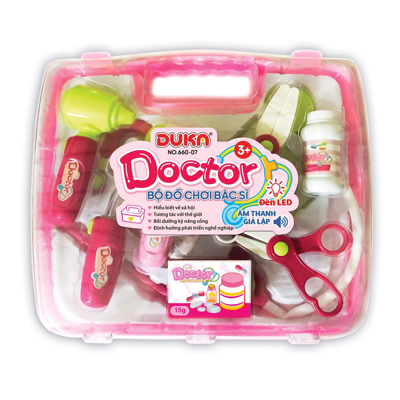 Đồ chơi bộ đồ chơi bác sĩ Duka 660-07 - Màu hồng-1