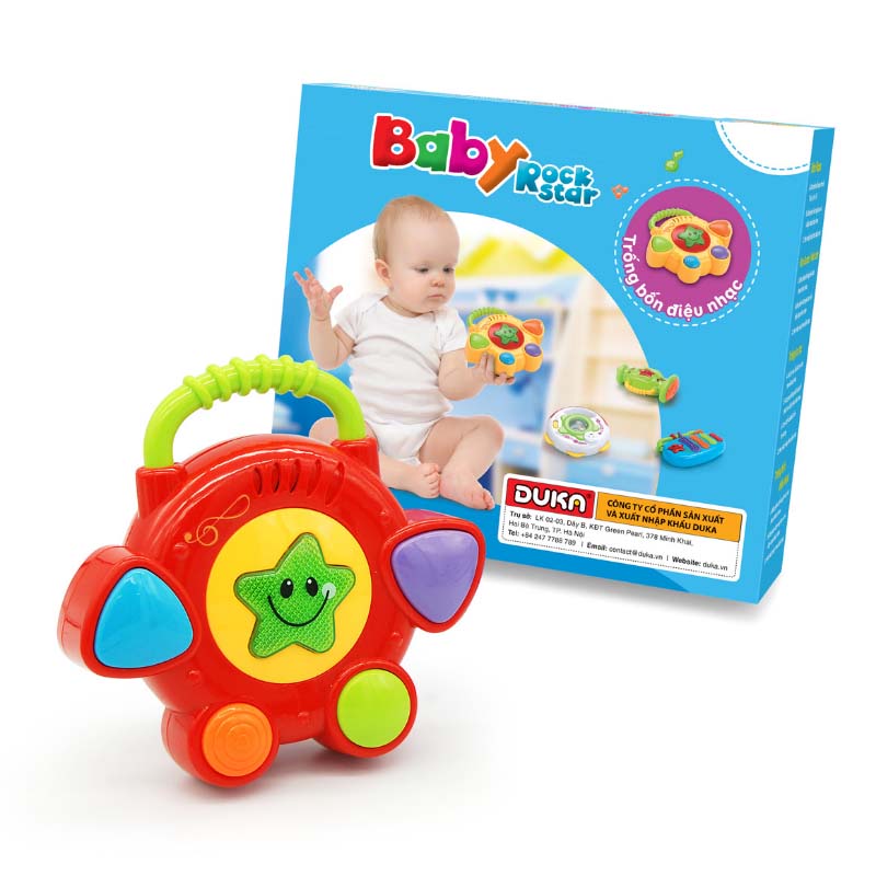 Đồ chơi baby rock star - trống bốn điệu nhạc Happy baby DK580018 2