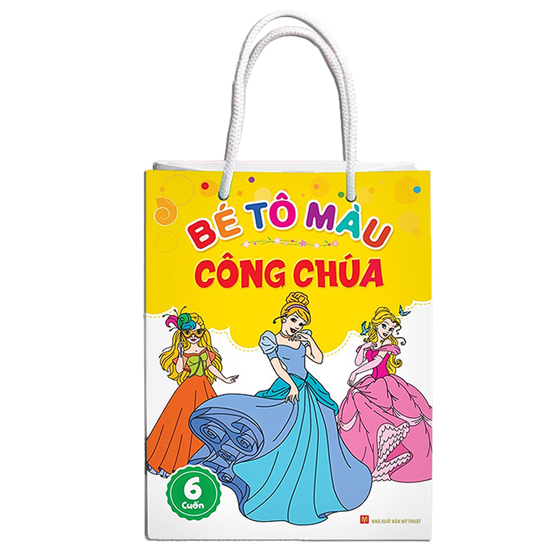Bộ sách tập tô màu công chúa Minh Long (túi 6 cuốn)