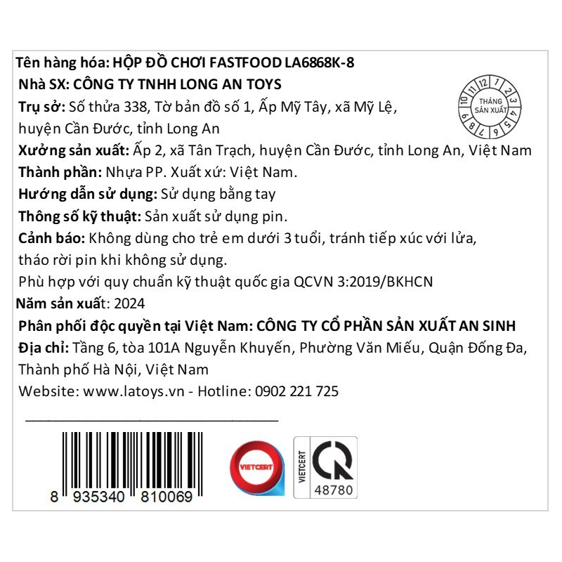 Đồ chơi fastfood LATOYS LA6868K-9 21