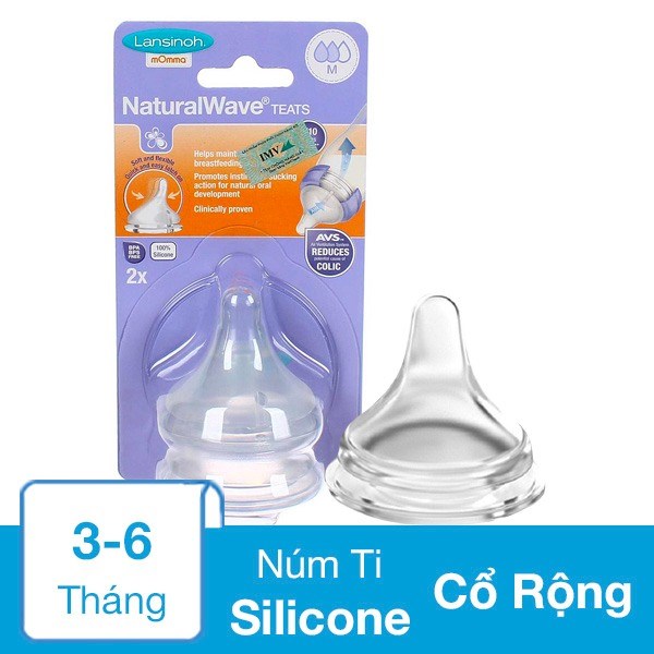 Bộ 2 núm ti Lansinoh size F siêu mềm, an toàn, cho bé từ 6 tháng - AVAKids.com