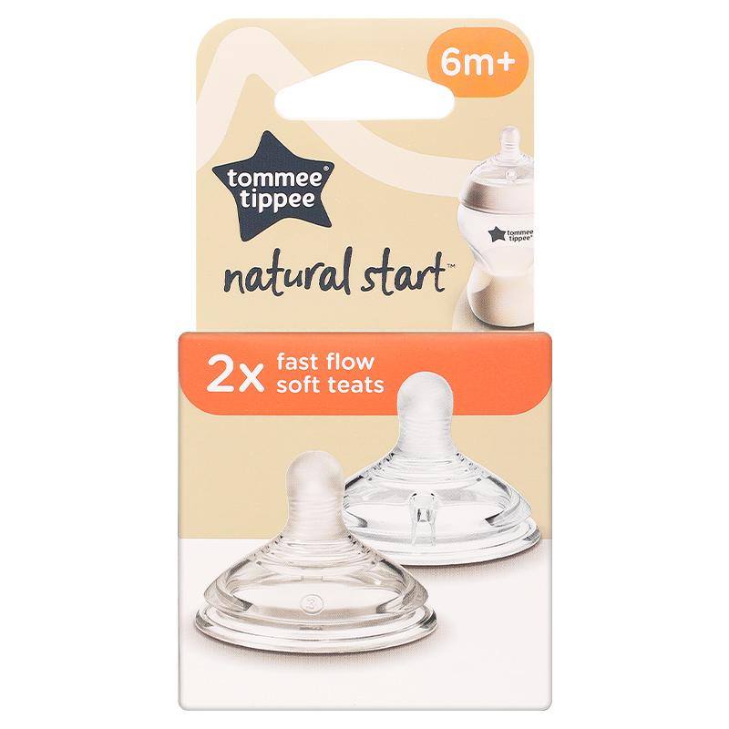 Bộ 2 núm ti Tommee Tippee Natural Start siêu mềm tự nhiên cổ rộng size 3 (từ 6 tháng) 2