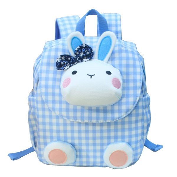 Balo cho bé mẫu giáo Tbwin PANNA8 thỏ caro E2076 xanh dương cao cấp, bền đẹp - AVAKids.com