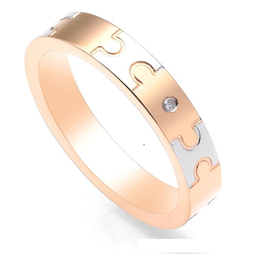 Nhẫn Hợp Kim Nữ AvaJi Đính Đá AVJ.R000076 Màu Vàng Hồng