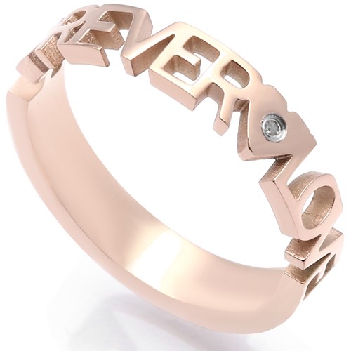 Nhẫn Hợp Kim Nữ AvaJi Đính Đá AVJ.R000089 Màu Vàng Hồng